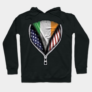 Irish Flag  Ireland Flag American Flag Zip Down - Gift for Irish From Ireland Hoodie